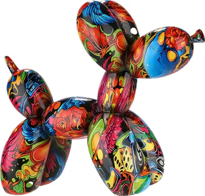 Immagine prodotto di Gilde Figur, Ballonhund, "Street Art", Graffiti, Kunstharz, mehrfarbig, VE 2, L. 9 cm, B. 20 cm, H. 17.5 cm 36760 4063387367605