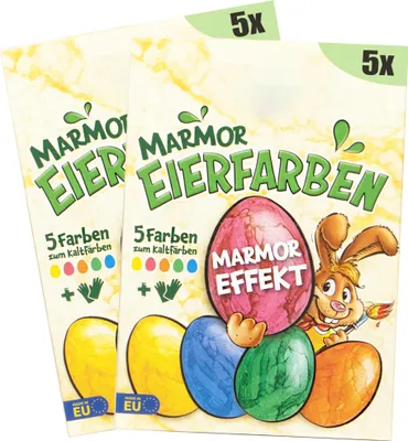 Produktbild von com-four® 25x Eierfarben Marmoreffekt - flüssige Eierfarben für weiße und braune Eier - mit Spezialhandschuhen für tolle Marmorierung - einfach Eier Kaltfärben