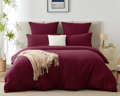 Productafbeelding van Ibenzoa® Microvezel beddengoed set, 3-delig – 1 dekbedovertrek 200 x 200 cm, 2 kussenslopen 65 x 65 cm, zacht en ademend, met rits, met ingenaaide hoekbanden