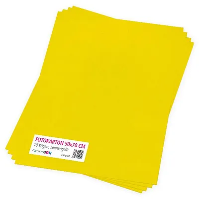 Produktbild von itenga Fotokarton sonnengelb - 50x70cm 300g/m² 10 Bogen