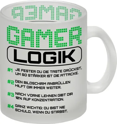 Produktbild von Gamer Logik Glas Tasse in grün