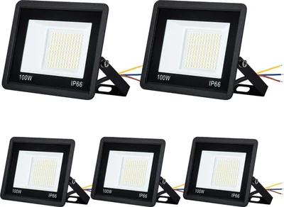Produktbild von TRMLBE 5x100W LED Baustrahler Außen Superhelle 230V LED Scheinwerfer aus Aluminium Außenlampe Wandstrahler Fluter, Kaltweiß