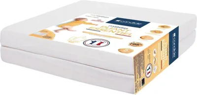 Produktbild von CANDIDE Essentiel Faltbare Babymatratze 60 x 120 x 7 cm, 2-teilig, Weiß