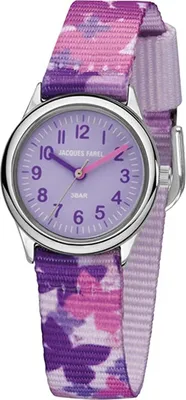 Produktbild von Jacques Farel HCC3142 Schmetterling Uhr Mädchen Kinderuhr Textil lila