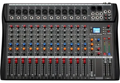 Obrázek produktu pro Audio mixér, 12 kanálových vstupů, připojení USB a MP3, DX12