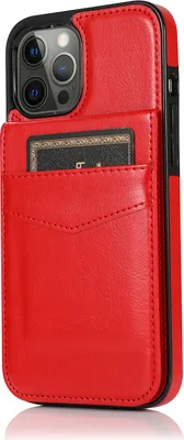 Image de Housse de téléphone portable Solid Color Plug-in Card Housse de protection pour Iphone12 red_iphone12/pro Article 1