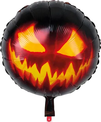 Produktbild von Kürbis-Ballon Aluminium Halloween-Dekoration schwarz-orange 45cm - Einheitsgröße