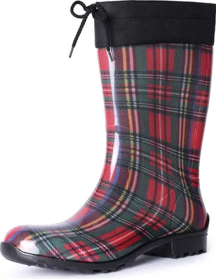 Produktbild von Ladeheid Damen Gummistiefel mit Stulpe LA-968 (Rot/Gitter, 42)