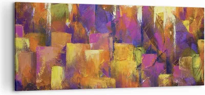 Produktbild von Bild auf Leinwand - Leinwandbild - Einteilig - Abstraktion Stadt Wolkenkratzer - 120x50cm - Wand Bild - Wanddeko - Wandbilder - Leinwanddruck - Bilder - Wanddekoration - Leinwand bilder AB120x50-4294
