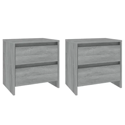 Produktbild von Möbel Nachttisch, 2er Set, Beistelltisch, - multifunktional& Moderne - Grau Sonoma 45x34,5x44,5 cm Holzwerkstoff - Nachttische & -schränke CLORIS6931881
