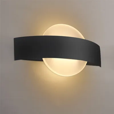 Produktbild von ZMH LED nástěnné světlo teplá bílá vnitřní nástěnná lampa obývací pokoj 6W akrylová moderní noční lampa 24cm v černé a bílé barvě pro ložnici obývací pokoj