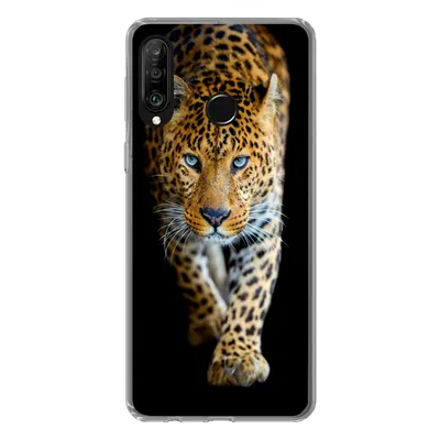 Produktbild von MuchoWow® Handyhülle Schutzhülle Hülle für Huawei P30 Lite Leopard - Tiere - Porträt - Wildtiere - Schwarz Silikon Softcase Handy Hülle - Handyhülle