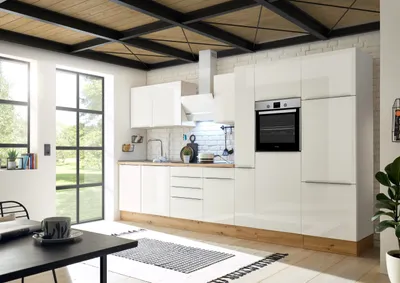 Produktbild von Küche Küchenzeile Küchenblock Marleen Premium 370 cm Weiß Artisan Eiche Respekta