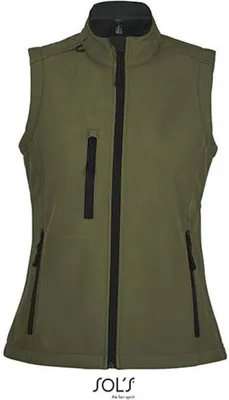 Produktbild von SOLs 46801 | Damen Sleeveless Softshell Rallye Bodywarmer / Weste - Farbe: Army - Größe: S