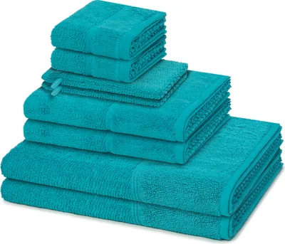 Produktbild von Möve for frottana Pearl 2 X Wasch- 2 X Gäste- 2 X Dusch- 2 X Handtuch im Set Moderner Mix aus Walk- und Zwirnfrottier, Hohe Flauschigkeit und sanfter Massageeffekt, Saugfähig und schnell trocknend