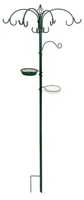 Produktbild von CJ Wildlife Vogelfutterstation mit Schäferhaken - Pfahlsystem aus Metall - 3-teilig - für mehrere Futtersorten und Futterhäuser - zum Einstecken