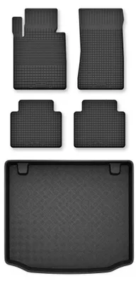 Productafbeelding van Rubberen automatten + kofferbakmat voor BMW X3 G01 vanaf 2017 – 5-delig, zwart, op maat – Wielganizator Semi-Universal