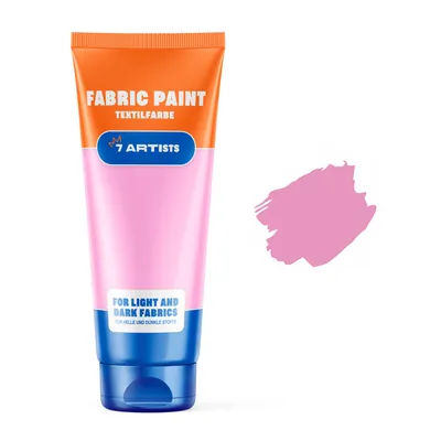 Zdjęcie produktu dla 7 Artists Fabric Paints Farba do tkanin Jasnoróżowa Farba akrylowa Zmywalna Farba na bazie wody | Butelka 60 ml | Farba do tkanin Można prać w pralce po utrwaleniu | Mocno kryjąca Do ciemnych tkanin - Nieprzezroczysta biel