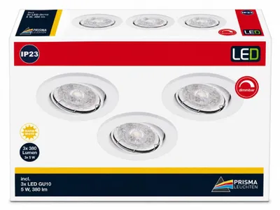Obrázok produktu pre Briloner LED vstavané svietidlá 3x5W 2700K okrúhle biele sada 3
