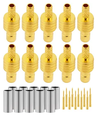 10x SMB Stecker 50 Ohm Crimp für RG174 RG316 Koaxialkabel