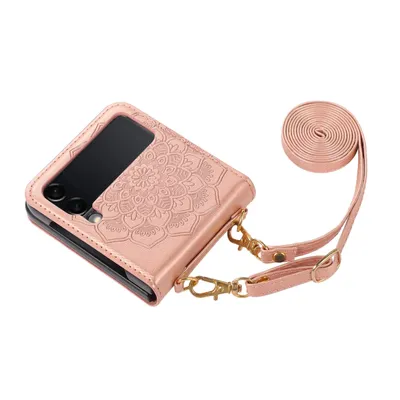 Obrázek produktu pro Pro Samsung Galaxy Z Flip5 5G Pouzdro na mobilní telefon Mandala Style s popruhem Pink