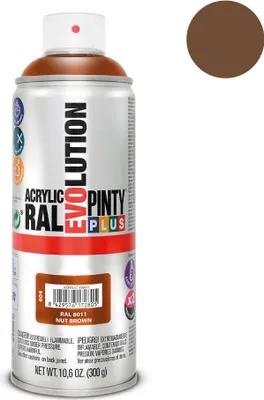 Image de Peinture Aérosol Brun Noisette Séchage Rapide, Haute Adhérence Et Finition Ral 8011. - Pinty Plus