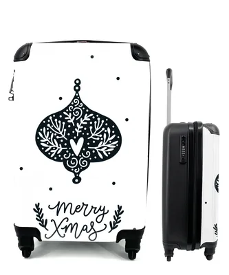 Produktbild von MuchoWow® Koffer Handgepäck Trolley Rollkoffer Kleine Reisekoffer mit 4 Rollen - Weihnachten - Zitate - Schwarz - Weiß - Jungen - Mädchen - Baby - Cabin Size < 55x40x23 cm & 55x40x20 cm - Kinderkoffer - Kabinenkoffer - Boardgepäck - Reise-Box - Reisekoffer - Reisegepäck - Koffer mit Bild - Trolley für Kinder