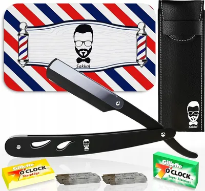 Zdjęcie produktu dla Brzytwa Do Brody Barber| Zestaw 20 Półostrzy | Etui Do Golenia | Broda Men