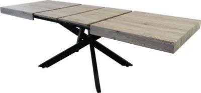 Immagine prodotto di Milani Home - tavolo da pranzo allungabile 160 cm, rovere grigio, piano in melaminico e base in metallo, 90 x 160 x 75 cm