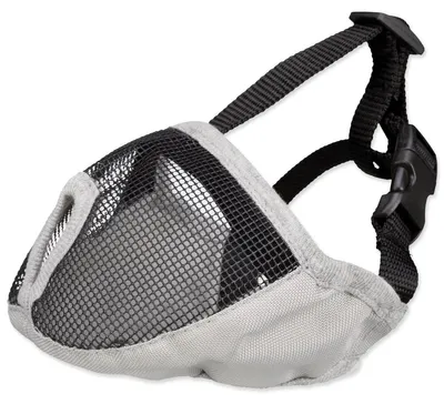 Obrázek produktu pro Trixie Náhubek pro krátkonosá plemena, polyester M, 40 cm, šedý