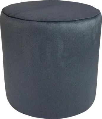 Zdjęcie produktu dla Pufa okrągła ELEMENT 40x40 cm stylowy podnóżek trudnopalny welur łatwoczyszczący delikatna w dotyku  antracytowa