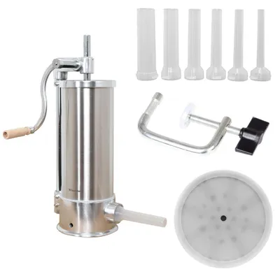 Obrázok produktu pre Plniaci stroj na klobásy Klausberg KB 7927, 5 kg, manuálny, 14-35 mm, 6 lievikov, nehrdzavejúca oceľ