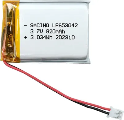 Produktbild von EFASO 653042 3.7V Akku 820 mAh T x B x L: 65x30x42 mm 2 PIN Pinabstand 2mm