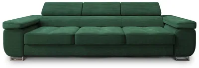 Produktbild von Sofa MOSINE Grün Kordstoff mit Schlaffunktion, Wohnzimmersofa, Couch, Soffa, Bettsofa, Couchgarnitur- Grün, POSO 14