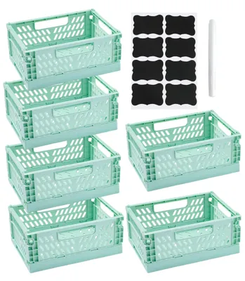 Produktbild von Set aus 6 stapelbaren Aufbewahrungsboxen mit Tragegriffen