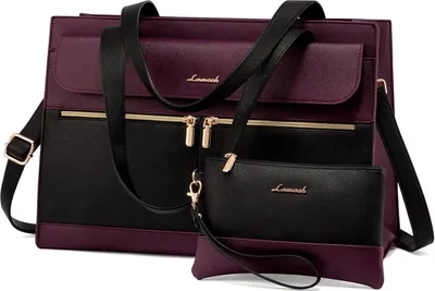 Produktbild von Laptoptasche Damen 17,3 Zoll Elegant Handtasche Business Tasche Violett