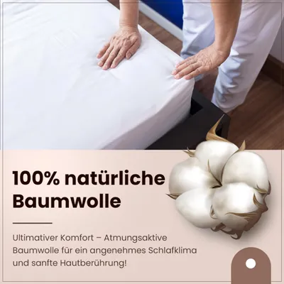 Produktbild von Bettwäsche Set 100% Baumwolle, 160x200x18 cm, mit Bettbezug, Kissenbezug und Spannbettlaken, für das
