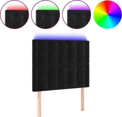 Produktbild von vidaXL LED Kopfteil Schwarz 100x5x118/128 cm Samt