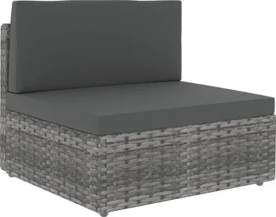 Produktbild von vidaXL 7-tlg. Garten-Lounge-Set mit Kissen Grau Poly Rattan