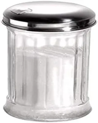 Produktbild von PolkaHome® Zuckerdosierer mit Edelstahl-Schraubdeckel und Dosierklappe, Ø 7,5 cm, 13,5 cm Höhe, 320 ml Inhalt