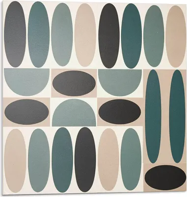 Immagine prodotto di Pattern di forme ovali - Piastrelle autoadesive - Rivestimento - Pannello murale - Piastrelle in PVC - Piastrelle in vinile - Piastrelle in PCV - Autoadesive - Decorazione murale - 9 pezzi 30 x 30 cm