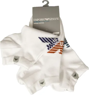 Immagine prodotto di Calze uomo EMPORIO ARMANI 3 paia di calze corte fantasmino girocaviglia calzini inside tripack articolo 300008 2R234 socks set, XS - EU 36/38 - UK 3/4 - USA 3.5/5.5 - CN 24/26, Cotone 70%,Poliammide 28%,Spandex 2%