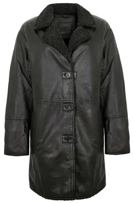Produktbild von Mauritius - Damen Echtleder Ledermantel Lammnappa oversize schwarz