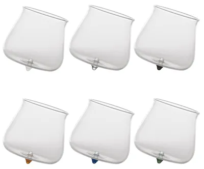 Image de Zafferano Pirolo: Set 6 Verres Tumbler En Verre Borosilicaté, Couleurs Assorties, Design Dynamique Et Haute Résistance Thermique Pour La Table.