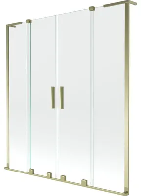 Obrázek produktu pro Mexen Velar L Duo vanová zástěna 2křídlová posuvná 150 x 150 cm, transparentní, zlatá - 896-150-003-02-50