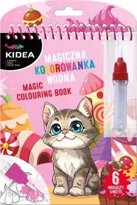 Immagine prodotto di Libro magico da colorare ad acqua con gatti v2 Pennarello Kidea