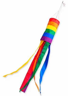 Productafbeelding van Regenboogvormige windzak voor buiten, 88 x 13 cm, gemaakt van polyester zeildoek