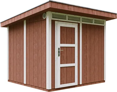 Produktbild von Gartenhaus  5,9m² mit Boden und Bitumenfliesen - Geräteschuppen B279xL293xH239 cm - Gartenhütte TIMBELA M903 - REDWOOD RED