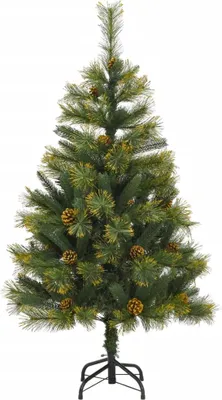 Obrázok produktu pre vidaXL Umelý vianočný stromček skladací so šiškami 120 cm