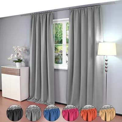 Blickdichtes Faltenbandgardine 2er-Set 135x245 cm Öko-Tex